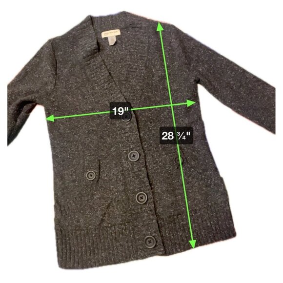 Jones New York Gray Knit Buttoned Grandpa Cardigan Sweater Sz M - Picture 6 of 7
